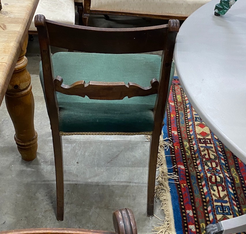 A set of eight Regency mahogany dining chairs, two with arms